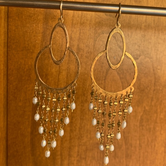 Handmade pearl duster earrings - Picture 5 of 9